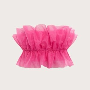 Ruffle Hem Tube Top